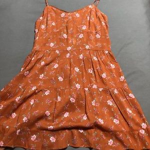 Aeropostale Orange Floral Print Sun Dress